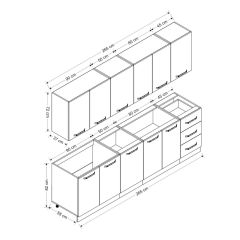 Minar 265 Cm Mutfak Dolabı Beyaz Antrasit 265-A1