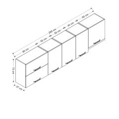 Minar 285 Cm Mutfak Dolabı Beyaz 285-B4-Üst Modül