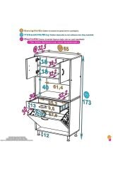 Seris Sepetli ve Çekmeceli Banyo Dolabı G:65 cm Çok Amaçlı Beyaz Düzenleyici 65x173x32,5 cm Dolap