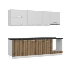 Minar 265 Cm Mutfak Dolabı Beyaz Dore 265-D8