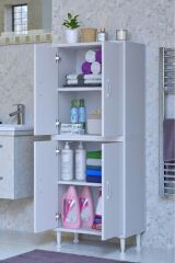 Nuve Geniş Depolama Alanlı Dolap 65 cm Banyo/Mutfak Çok Fonksiyonlu 65x138x32,5 cm Saklama Dolabı