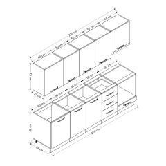 Minar 270 Cm Mutfak Dolabı Beyaz 270-B5