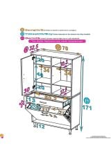 Mira Dolap 6 Bölme Çok Fonksiyonlu Banyo Dolabı 70 cm Beyaz Sepetli Dolap 70x171x32,5 cm Organizer