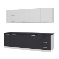 Minar 270 Cm Mutfak Dolabı Beyaz Antrasit 270-A1