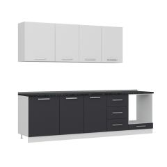 Minar 270 Cm Mutfak Dolabı Beyaz Antrasit 270-A3