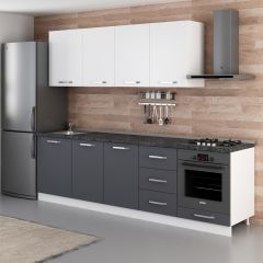 Minar 270 Cm Mutfak Dolabı Beyaz Antrasit 270-A3