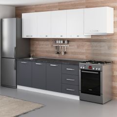 Minar 270 Cm Mutfak Dolabı Beyaz Antrasit 270-A4