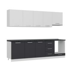 Minar 270 Cm Mutfak Dolabı Beyaz Antrasit 270-A5