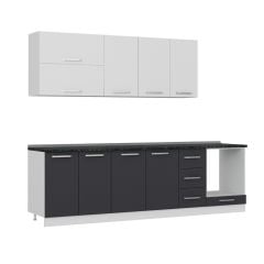 Minar 270 Cm Mutfak Dolabı Beyaz Antrasit 270-A6