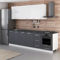 Minar 270 Cm Mutfak Dolabı Beyaz Antrasit 270-A6