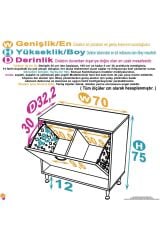 Sare 70 cm Beyaz Sepetli Banyo Dolabı,Mutfak Dolabı 70x75x32,5 cm Oyuncak Sepeti Çok Amaçlı Dolap