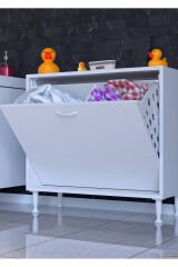 Sare 70 cm Beyaz Sepetli Banyo Dolabı,Mutfak Dolabı 70x75x32,5 cm Oyuncak Sepeti Çok Amaçlı Dolap