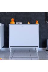 Sare 70 cm Beyaz Sepetli Banyo Dolabı,Mutfak Dolabı 70x75x32,5 cm Oyuncak Sepeti Çok Amaçlı Dolap