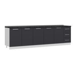 Minar 290 Cm Mutfak Dolabı Beyaz Antrasit 290-A2-Alt Modül