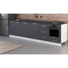 Minar 290 Cm Mutfak Dolabı Beyaz Antrasit 290-A3-Alt Modül