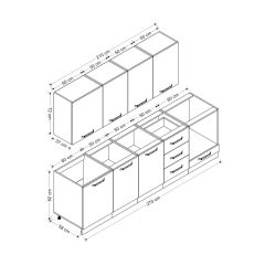 Minar 270 Cm Mutfak Dolabı Beyaz Dore 270-D3