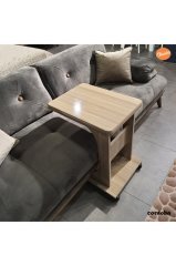 Eliusta %100 Mdf Tekerlekli C Yan Sehpa Koltuk Yanı Sehpa