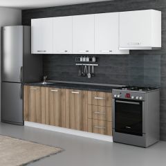 Minar 270 Cm Mutfak Dolabı Beyaz Dore 270-D4