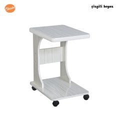 Eliusta %100 Mdf Tekerlekli C Yan Sehpa Koltuk Yanı Sehpa