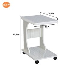 Eliusta %100 Mdf Tekerlekli C Yan Sehpa Koltuk Yanı Sehpa