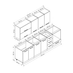 Minar 275 Cm Mutfak Dolabı Beyaz 275-B3