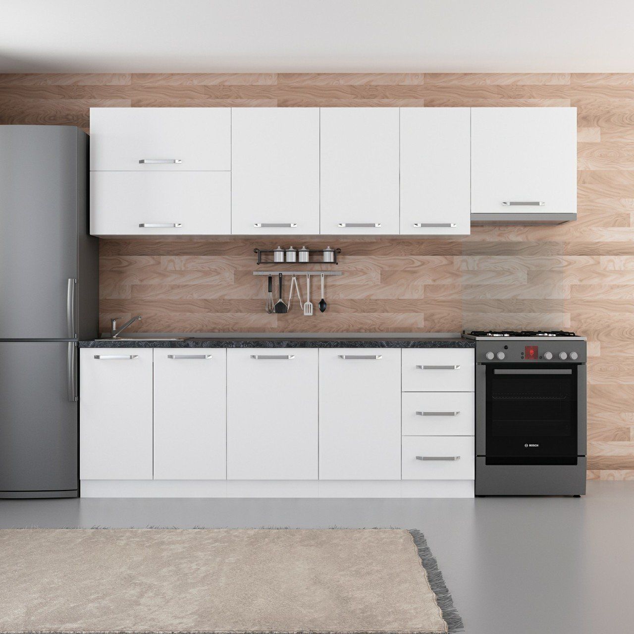 Minar 275 Cm Mutfak Dolabı Beyaz 275-B4