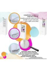 Funci Beyaz Renk G:70 cm Banyo Dolabı 3 Kapaklı 7 Raflı Dolap 70x173x32,5 cm Boyutlarında Dolap