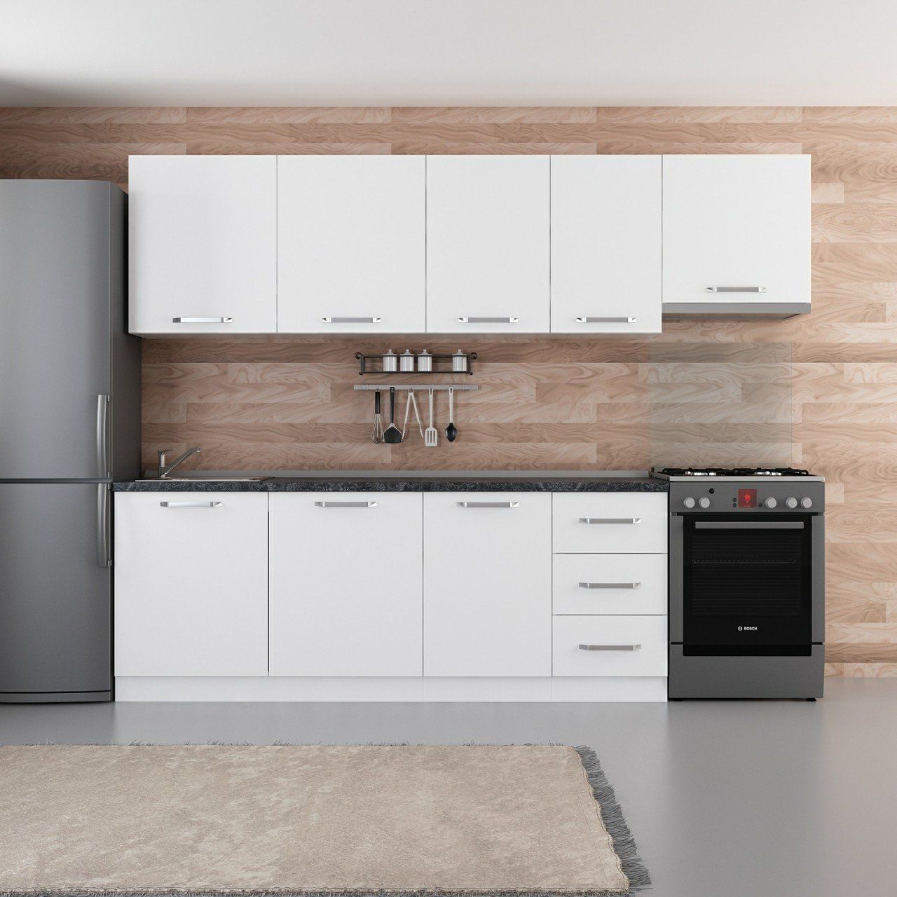 Minar 275 Cm Mutfak Dolabı Beyaz 275-B7