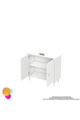 Arden 70 cm Beyaz 2 Bölmeli Banyo Düzenleyici Dolap 1 Raflı Çok Amaçlı Mutfak Dolabı 70x75x32,5 cm