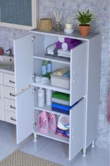 Nuve Geniş Depolama Alanlı Dolap 70 cm Banyo/Mutfak Çok Fonksiyonlu 70x138x32,5 cm Saklama Dolabı