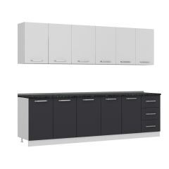 Minar 275 Cm Mutfak Dolabı Beyaz Antrasit 275-A1