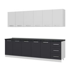 Minar 275 Cm Mutfak Dolabı Beyaz Antrasit 275-A1