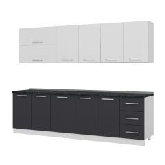 Minar 275 Cm Mutfak Dolabı Beyaz Antrasit 275-A2