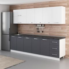 Minar 275 Cm Mutfak Dolabı Beyaz Antrasit 275-A2