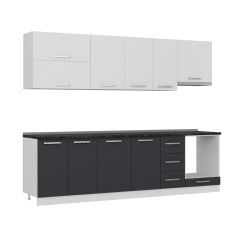 Minar 275 Cm Mutfak Dolabı Beyaz Antrasit 275-A5