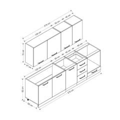 Minar 275 Cm Mutfak Dolabı Beyaz Antrasit 275-A6