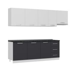 Minar 275 Cm Mutfak Dolabı Beyaz Antrasit 275-A7