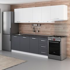 Minar 275 Cm Mutfak Dolabı Beyaz Antrasit 275-A7