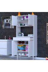 Artex 75 cm Yüksek Organizasyonlu Boy Dolabı 75x173x32,5 cm Beyaz Banyo/Mutfak Dolabı