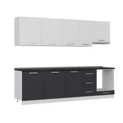 Minar 275 Cm Mutfak Dolabı Beyaz Antrasit 275-A8