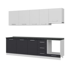 Minar 275 Cm Mutfak Dolabı Beyaz Antrasit 275-A8