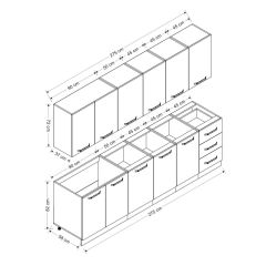 Minar 275 Cm Mutfak Dolabı Beyaz Dore 275-D1