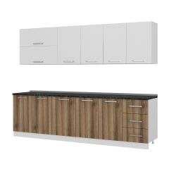 Minar 275 Cm Mutfak Dolabı Beyaz Dore 275-D2