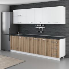 Minar 275 Cm Mutfak Dolabı Beyaz Dore 275-D2