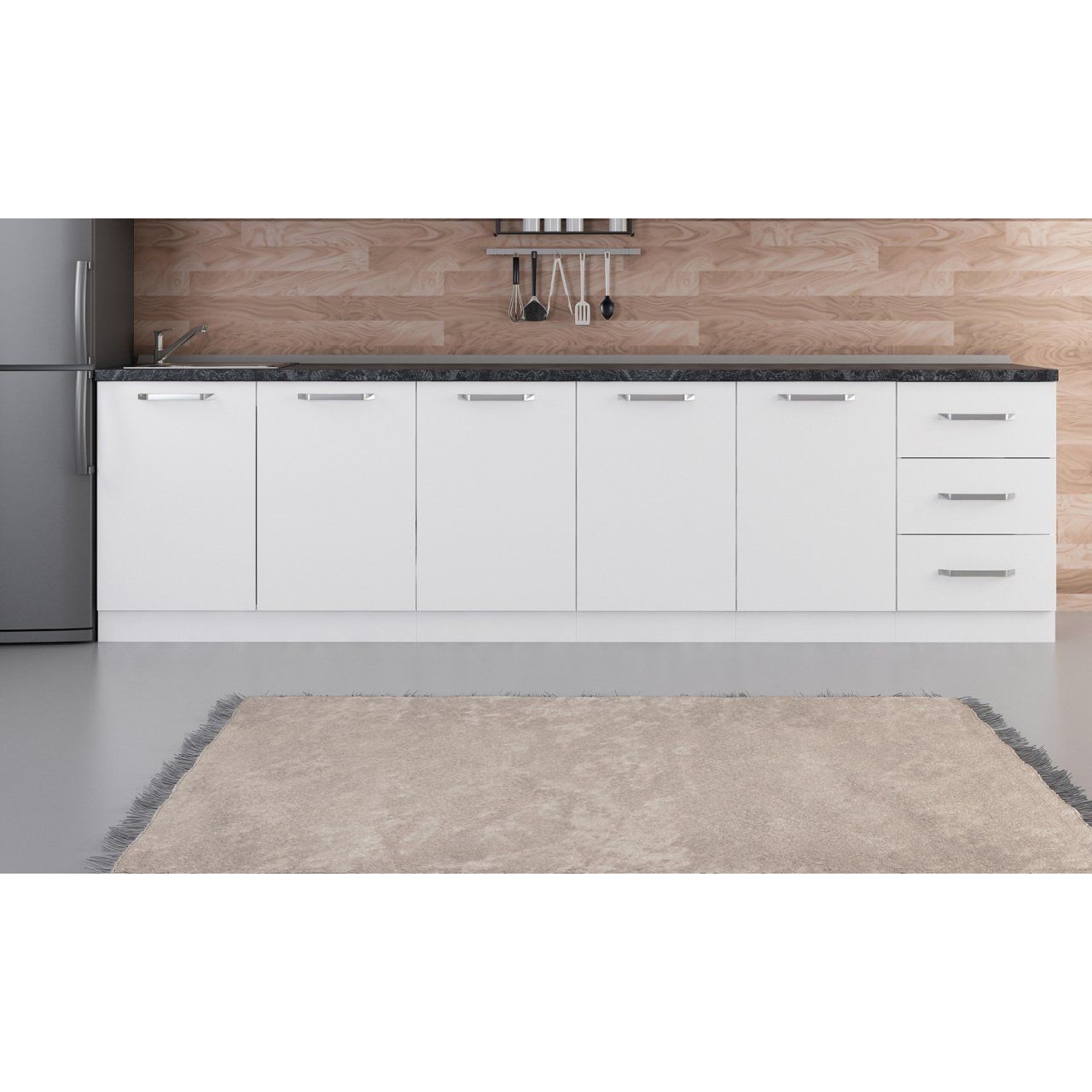 Minar 300 Cm Mutfak Dolabı Beyaz 300-B2-Alt Modül