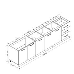 Minar 300 Cm Mutfak Dolabı Beyaz 300-B2-Alt Modül