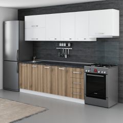 Minar 275 Cm Mutfak Dolabı Beyaz Dore 275-D4