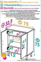 Sabir 75 cm 2 Raflı Beyaz Banyo Mutfak Dolabı 3 Bölmeli Çok Amaçlı Dolap 75x75x32,5 cm Düzenleyici