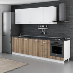 Minar 275 Cm Mutfak Dolabı Beyaz Dore 275-D6