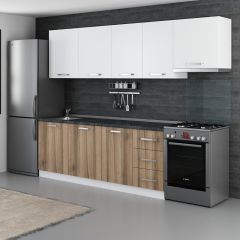 Minar 275 Cm Mutfak Dolabı Beyaz Dore 275-D7